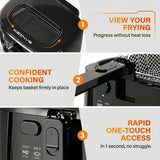 1600W Electric Deep Fryer with Adjustable Temperature Control