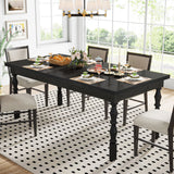 Tribesigns 62” Wood Patio Table for 4-6 People, Farmhouse Large Indoor/Outdoor Dining Picnic Table