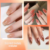 8pcs Nude Jelly Gel Nail Polish Set With Box Translucent Color Semi Permanent Soak Off UV LED Gel