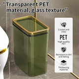 2.6 Gallon Clear Trash Can with Press Top Lid for Bathroom, Bedroom, Office