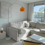 Nordic Simple Floor Lamp with Orange Acrylic Shade for Living Room