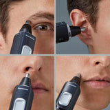 Ear and Nose Hair Trimmer for Men with Vacuum Cleaning System Powerful Motor and DualEdge Blades for Smoother