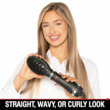 CHI Volumizer 4-in-1 Blowout Brush Hair Dryer for salon-style styling, ceramic ionic technology, black