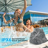Herdio 8" Outdoor Bluetooth Rock Speakers HD Digital Stereo Effect Tweeter Waterproof Resin