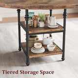 Round Dining Table for 4, Kitchen Dining Room Circle Dinner Pedestal Table