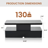 40" Modern Living Room Tables, LED Coffee Table with LED Lights, 2 Tier