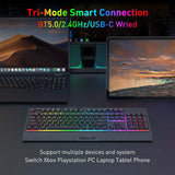Redragon K525 PRO RGB 3-Mode Wireless Membrane Multimedia Keys,