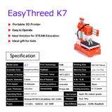 Easythreed 3D Printer K9 Easy To Use One-click Print Mainboard Magnetic Platform Desktop Mini Printer K7 For Beginner Kid Gift
