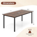 6FT Conference Table 71x35.5in Office Desk w/ Cable Grommet, Metal Legs