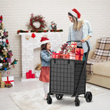 Grocery Cart on Wheels for Groceries, Folding Shopping Carts with Liner