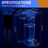 Bymaocar Transparent Acrylic Podium Portable Lectern for Church, Wedding