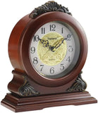 Decorative Chime Wood Mantle Clock Battery Operated for Living Room Decor