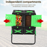 140L Dual Chamber Compost Bin Fast Assemble Tumbling Composting Tumbler