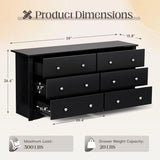 JUMMICO Dresser for Bedroom, 6 Wood Dresser Drawers For Bedroom