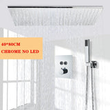 Nickel/Chrome/Black LED 40cm/80cm rectangular brass shower nozzle faucet bathroom accessories