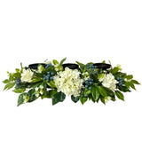 All Season Candle Holder Centerpiece for Table with Artificial Blueberr
