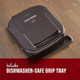 4-Serving Removable Plate Electric Grill and Panini Press with Tough Non-Stick Coating