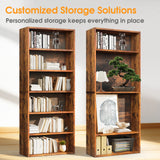 MCQ 6 Shelf Bookcase Wooden Large 63 Inch Tall Bookcase Standing
