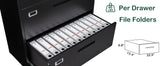 4 Drawer Lateral Metal Filing Cabinet with Lock-File Cabines-Organization Storage Cabinets