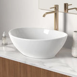Bathroom Vessel Sink, 16" x 13" Oval Vessel Sink for Bathroom Vanity Countertop, Glossy