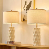 24" Modern Ceramic Set of 2 Bedroom Lamps, Nightstand Lamp for Living Rooms