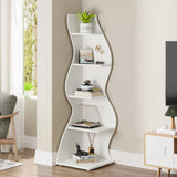 Tribesigns Corner Shelf, Modern 5-Tier Wall Corner Bookshelf, Stylish