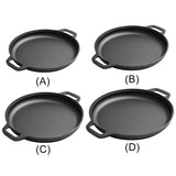 Cast Iron Skillet Pan with Dual Handles Non-Stick Round Griddle For Crepes And Pizza