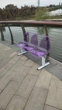 Three-person transparent plastic row chair Square waiting  Hospital bench