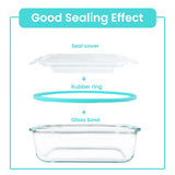 8pcs Glass Food Storage Containers Set Lunch Box Leakproof Airtight Microwave & Oven