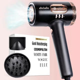 Professional Smart Plasma Hair Dryer with Diffuser for Salon Home Use Ceramic-Coated Titanium Black