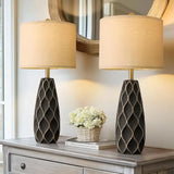 27.5" Ceramic Table Lamps for Bedroom Living Room Lamps Set of 2 Modern