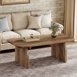 Tribesigns Farmhouse Rectangular Coffee Table, 47.24-Inch w/ Sturdy Base
