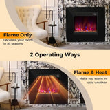 18 Inch Recessed Electric Fireplace Insert with Multi-Color Flame