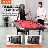 6.3ft Fold-up Pool Table Solid MDF Base Sturdy Metal Legs Full Set Games