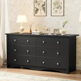 Black Dresser for Bedroom,6 Drawer Dressers, Storage Chest of Drawers