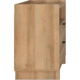 Oak Nightstand with 2 Drawers and Open Shelf, 23.75W x 26.75H x 16D