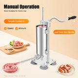 Hand-crank Sausage Stuffer Filling Machine| 6 Lbs Stainless Steel Sausage Maker