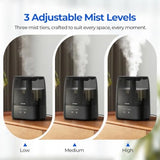 Top Fill Humidifiers for Bedroom, 4.0L Tank Cool Mist Humidifiers for Large Room, 30H Runtime, 28dB Quiet Ultrasonic Air Humidi