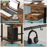 Tribesigns 78.74’’ Two Person Desk with 2 Drawers, Long Double Computer Desk
