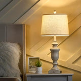 27.5" Set of 2 Bedside Lamp w/ 2 USB +AC Outlet Nightstand Lamps for Living