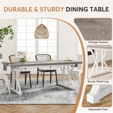 Tribesigns Dining Table for 6 People, 70.8-Inch Rectangular Wood Dining Table