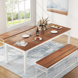 Tribesigns Dining Table for 6-8 People, 200cm Large Narrow Long Rectangular Kitchen Dinner Table