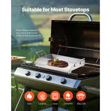 SucceBuy Stainless Steel Griddle Flat Top Rectangular Plate Grill-Top Griddle Pan