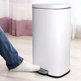 Homfa 30L Stainless Steel Step Trash Can Kitchen Garbage Can W/ Soft Close, Black,White, Silver, Gray, Red