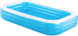 Inflatable Family Pool 10x6x22in Rectangular for Kids Ages 6+ Easy Setup
