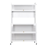 Kitchen Pantry Cabinet Kitchen Hutch with Microwave Stand Station Multi-Purpose
