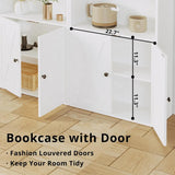 IRONCK Industrial Bookshelves and Bookcases with Doors 11.8 in Depth Floor Standing 5 Shelf
