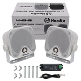 Herdio 4 Inch Portable Bluetooth Speaker Wired Waterproof 120W Sound Box Outdoor Boat Tractor