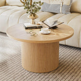 Round Coffee Table with Metal Frame, 35" Coffee Tables for Living Room