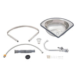 Hand Wash Sink, Corner Basin Sink with Wall Bracket, Triangular Hand Basin Sink for